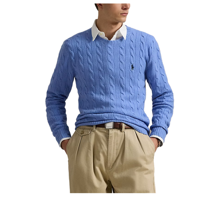 Polo Ralph Lauren Men's Cable-Knit Wool-Cashmere Sweater New Litchfield Blue