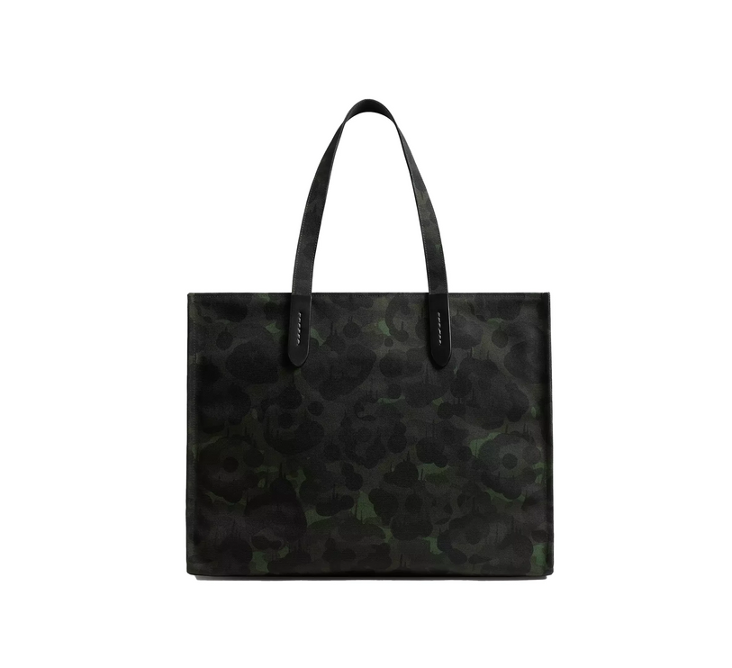 Coach Unisex Tote With Camo Print And Rexy Army Green Multi