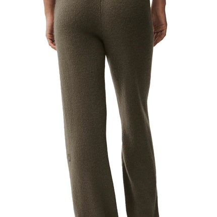 alo Women's Wool Cashmere High-Waist New Class Wide Leg Pant Olive Tree