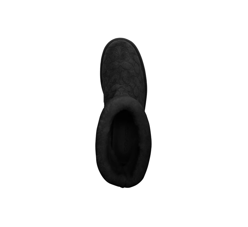 Coach Women's Chunky Sherpa Bootie In Signature Suede Black