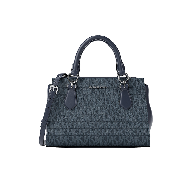 Michael Kors Women's Marilyn Small Signature Logo Messenger Bag Admiral