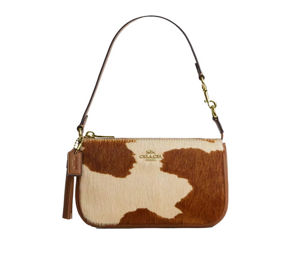 Coach Women's Nolita 19 In Haircalf With Cow Print Gold/Cow Multi