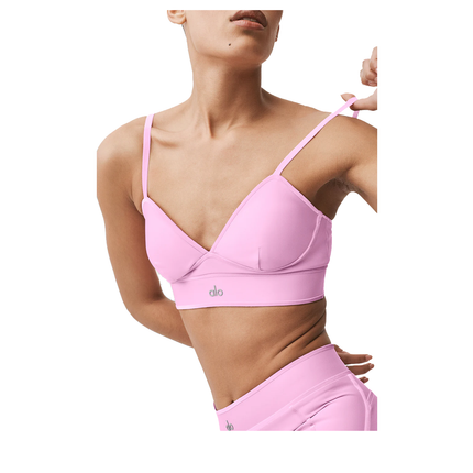 alo Women's Airlift Love Language Bra Candy Heart Pink