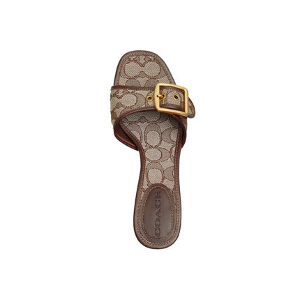 Coach Women's Margot Sandal In Signature Jacquard Oak/Maple