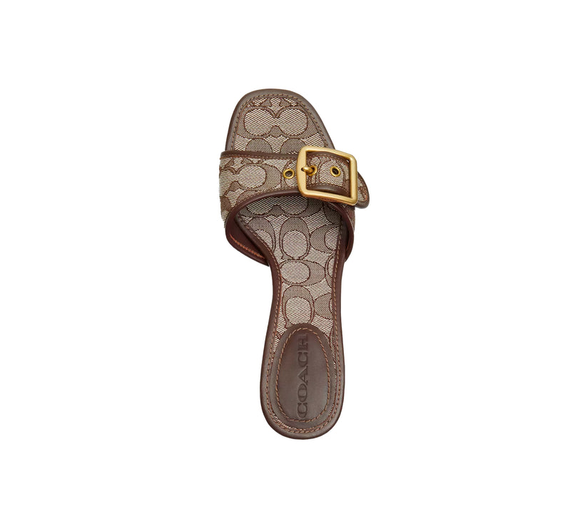 Coach Women's Margot Sandal In Signature Jacquard Oak/Maple