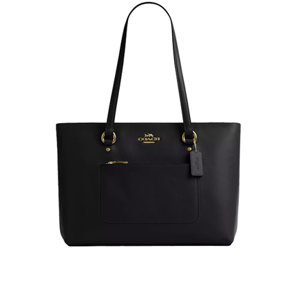 Coach Women's Station Tote Bag Crinkle Leather Gold/Black