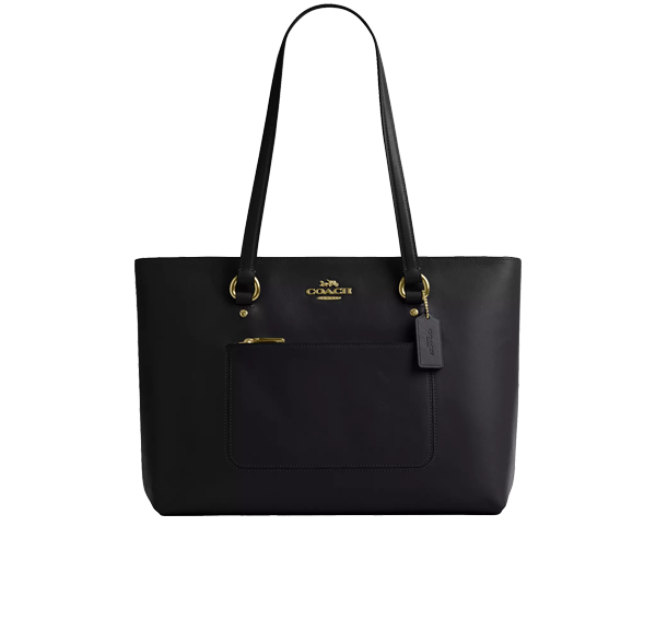 Coach Women's Station Tote Bag Crinkle Leather Gold/Black