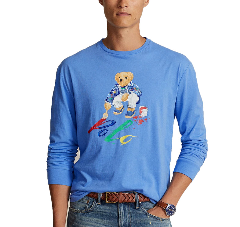 Polo Ralph Lauren Men's Print Polo Bear Jersey T-Shirt Summer Blue