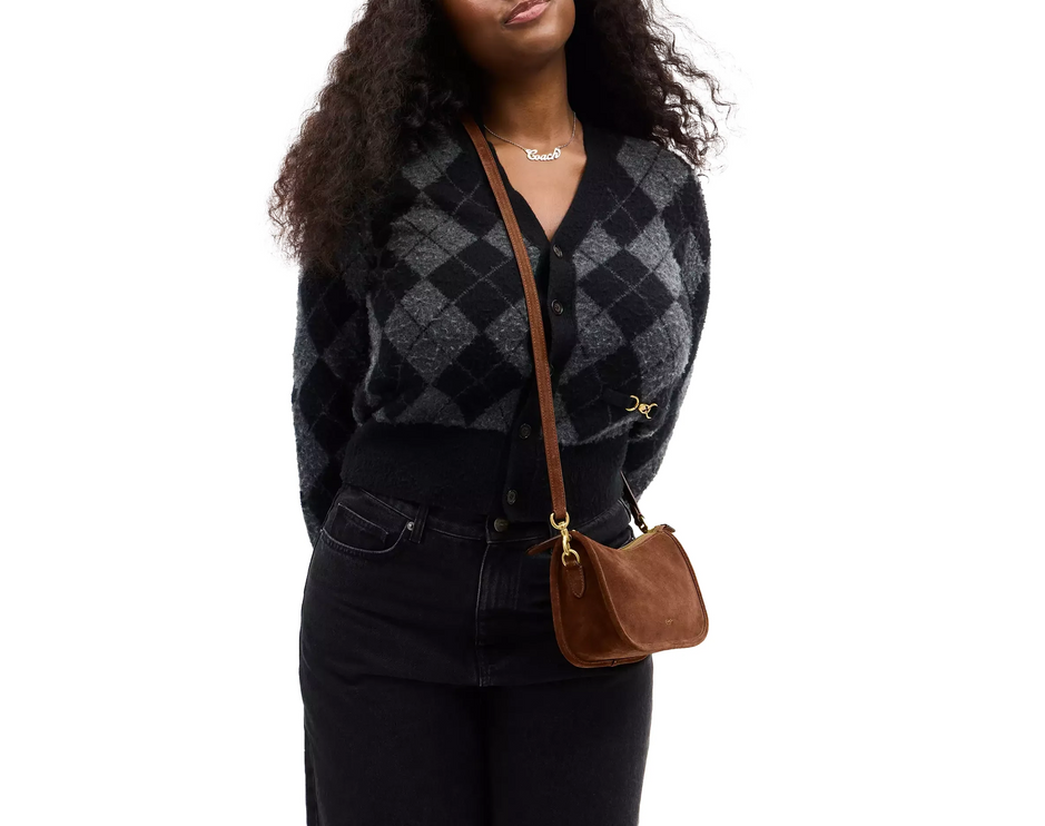 Coach Women's Waverly Bag Suede/Brass/Warm Brown