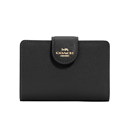 Coach Women's Medium Corner Zip Wallet Gold/Black