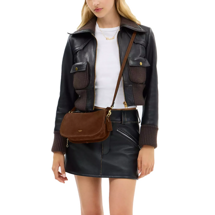 Coach Women's Waverly Bag Suede/Brass/Warm Brown