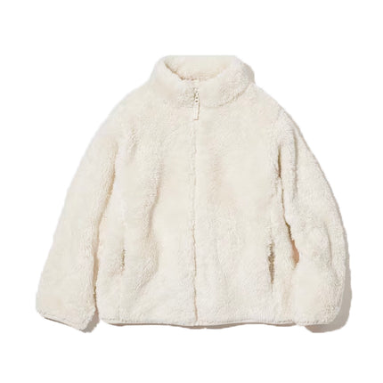 Uniqlo Kid's Fluffy Yarn Fleece Full Zip Jacket  01 Off White