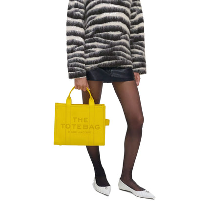 Marc Jacobs Women's The Leather Medium Tote Bag Daisy Yellow