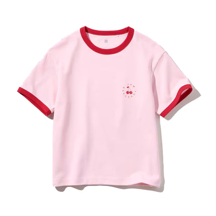Uniqlo Kid's AIRism Cotton Graphic Short Sleeve T-Shirt 11 Pink