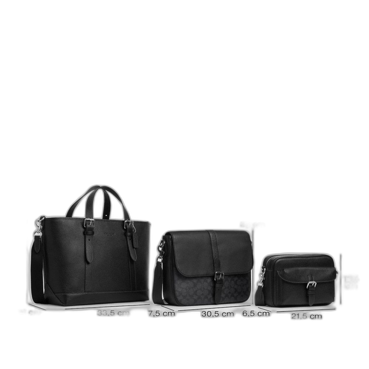 Coach Women's Warner Crossbody Bag In Signature Canvas Gunmetal/Charcoal/Black - Hemen Kargoda