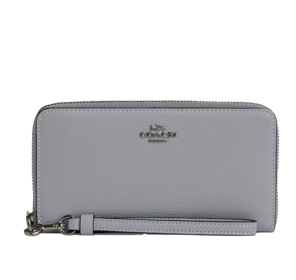 Coach Women's Long Zip Around Wallet Qb/Grey Blue