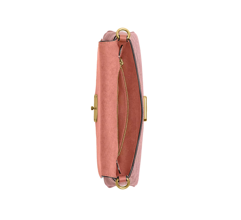 Coach Women's Jet Shoulder Bag In Signature Canvas Brass/Melon Pink