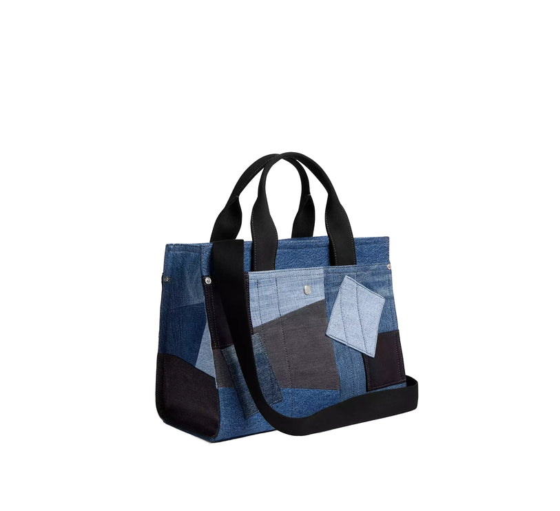 Coach Women's Cargo Tote Bag With Patchwork Silver/Denim Multi
