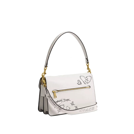 Coach Women's Chain Tabby Shoulder Bag With Sketch Print Brass/Chalk Multi