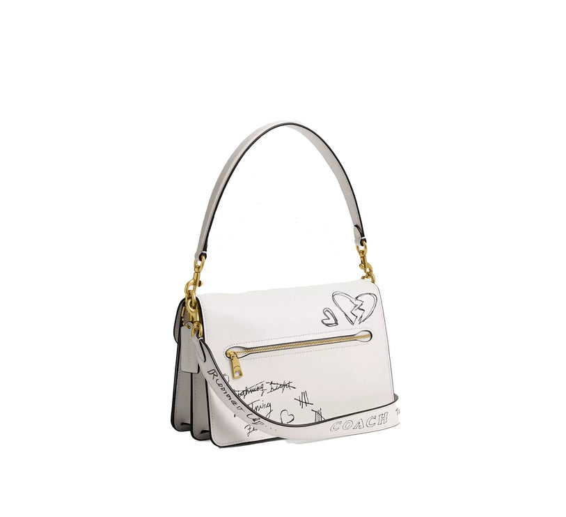 Coach Women's Chain Tabby Shoulder Bag With Sketch Print Brass/Chalk Multi