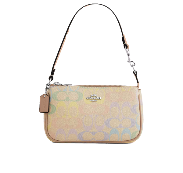 Coach Women's Nolita 19 In Rainbow Signature Canvas Silver/Sand Multi