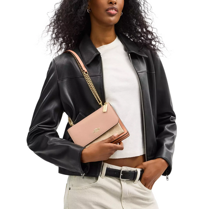 Coach Women's Mini Klare Crossbody Bag In Colorblock Signature Canvas Gold/Cream/Sand