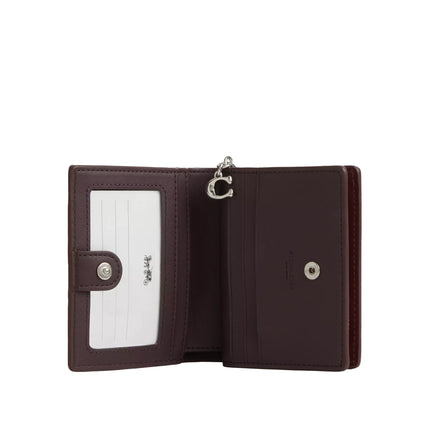 Coach Women's Boxed Snap Wallet And Picture Frame Bag Charm Smooth Leather/Silver