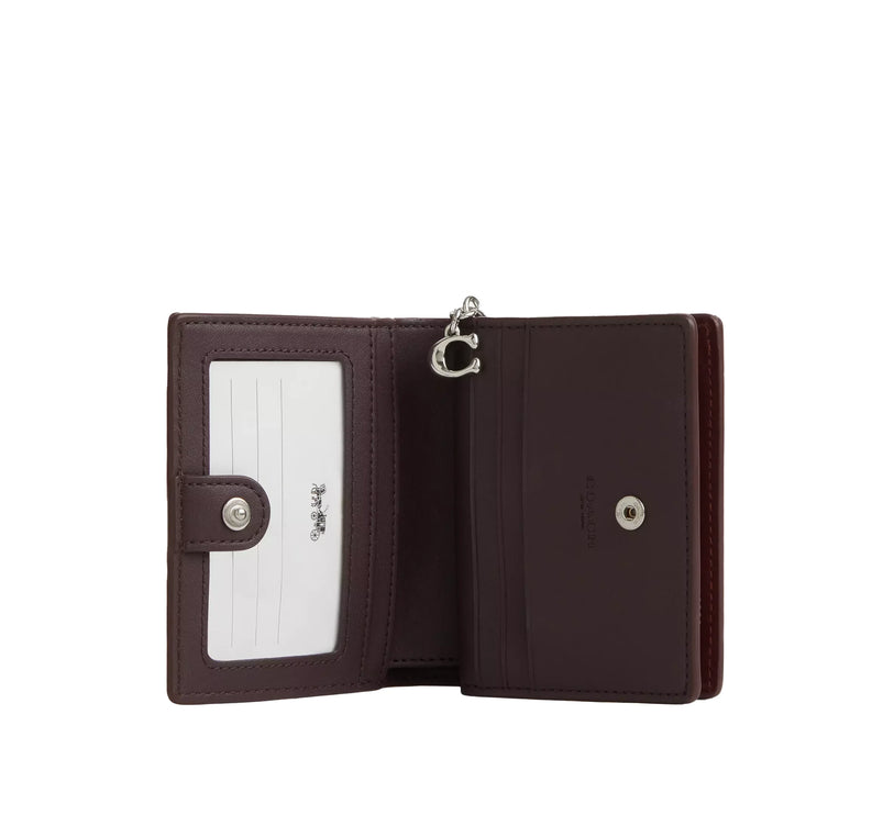 Coach Women's Boxed Snap Wallet And Picture Frame Bag Charm Smooth Leather/Silver