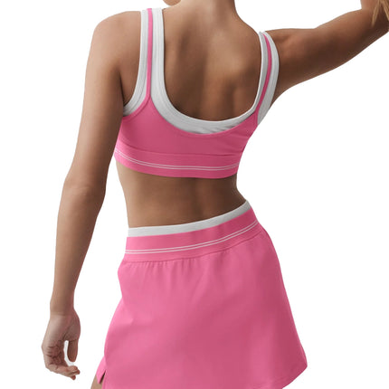 alo Women's Airbrush Better Together Bra Paradise Pink/White