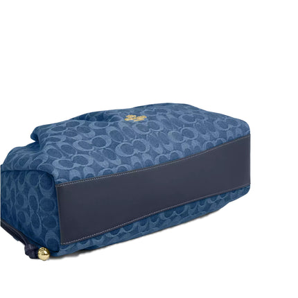 Coach Women's Faye Large Shoulder Bag In Signature Denim Gold/Indigo