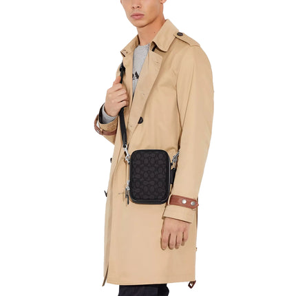 Coach Unisex Stanton Crossbody In Signature Jacquard Silver/Charcoal/Black