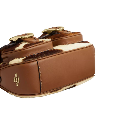 Coach Women's Ashton Shoulder Bag In Haircalf With Cow Print Gold/Cow Multi