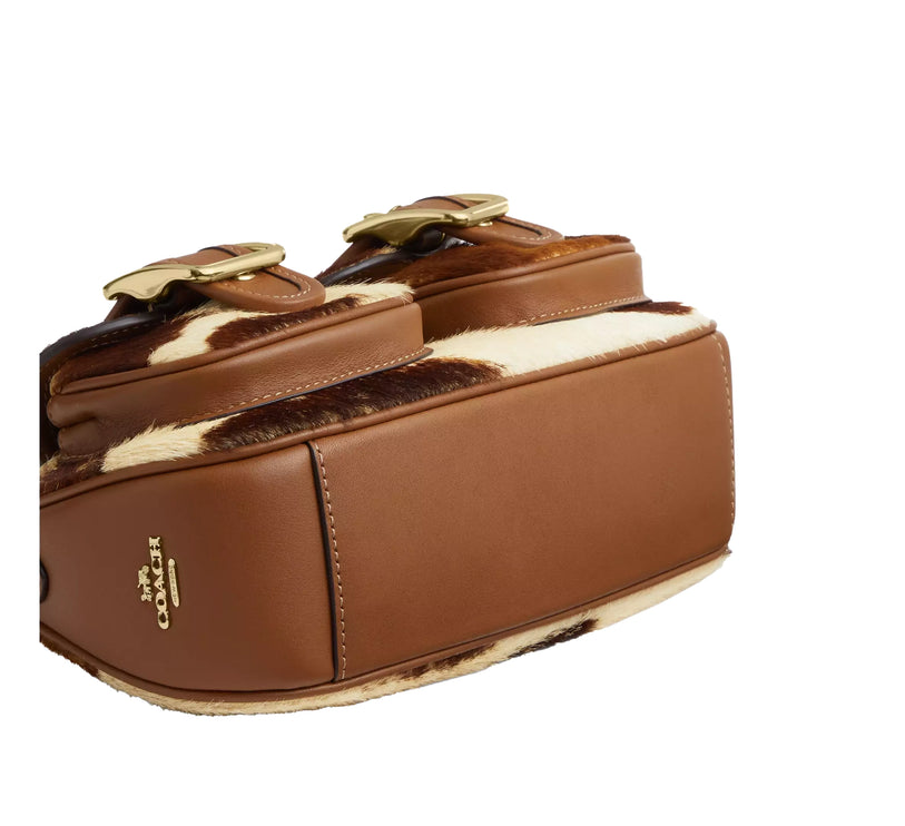 Coach Women's Ashton Shoulder Bag In Haircalf With Cow Print Gold/Cow Multi