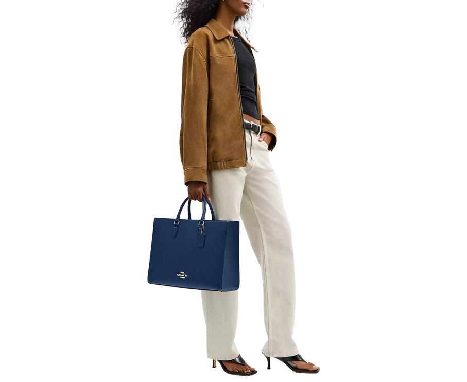 Coach Women's Maggie Tote Bag Gold/Deep Blue