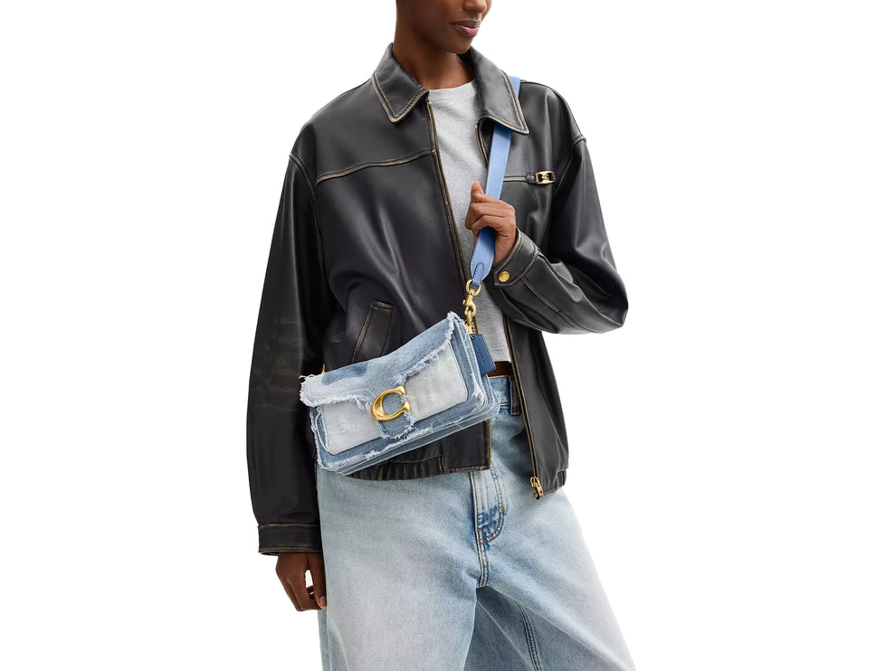 Coach Women's Tabby Shoulder Bag 26 With Repurposed Denim Patchwork Brass/Denim