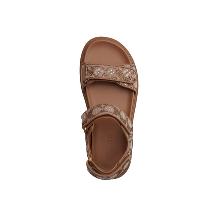 Coach Women's Brynn Sandal In Crystal Signature Jacquard Tan
