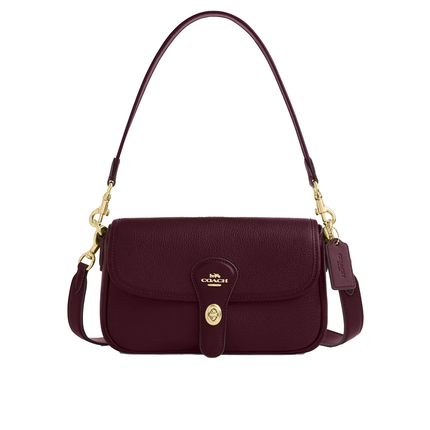 Coach Women's Hadley Shoulder Bag Gold/Dark Wine