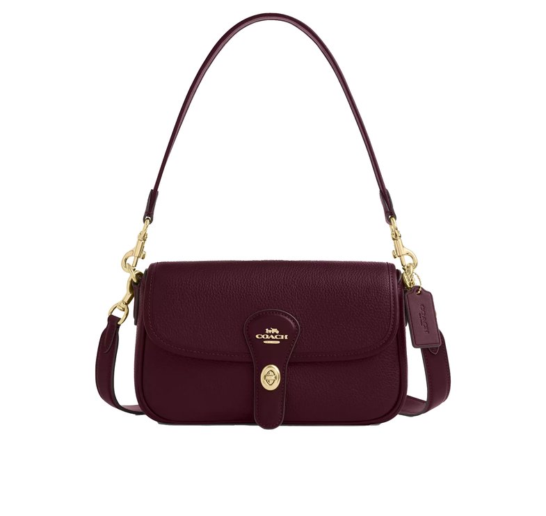 Coach Women's Hadley Shoulder Bag Gold/Dark Wine