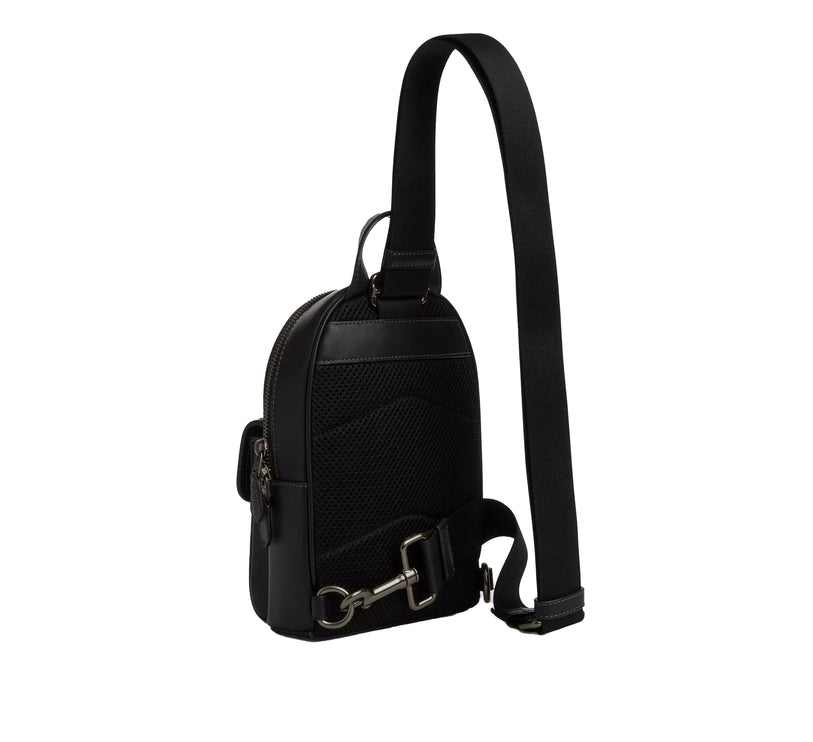 Coach Men's Small Turnlock Sling Pack Gunmetal/Black
