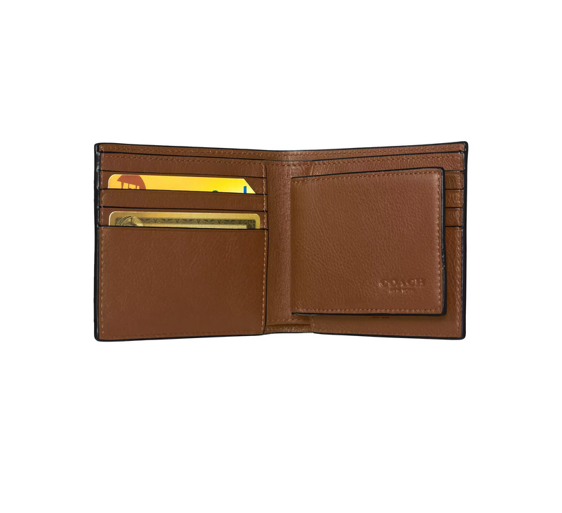 Coach Men's 3 In 1 Wallet Dark Saddle