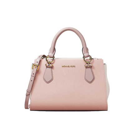 Michael Kors Women's Marilyn Small Color-Block Saffiano Leather Messenger Bag Powder Blush Multi