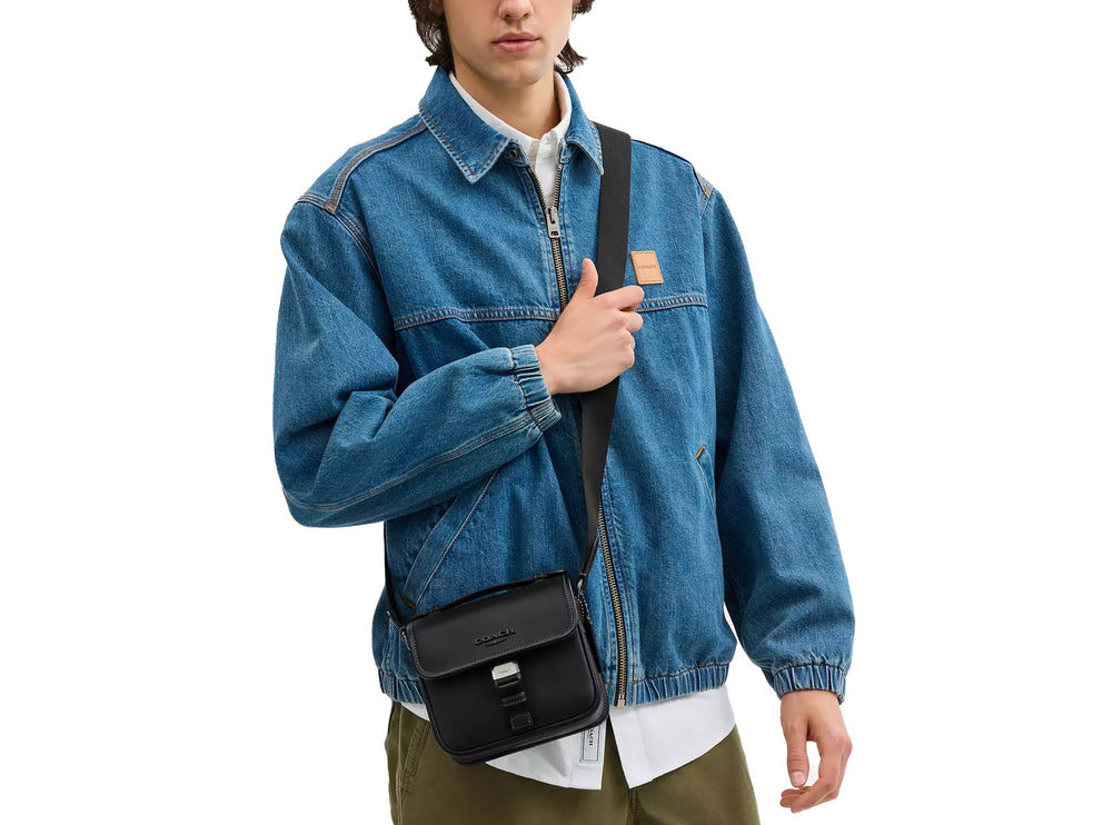 Coach Unisex Racer Crossbody Bag Gunmetal/Black