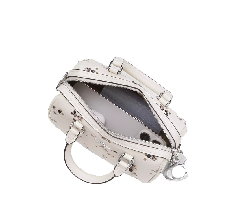 Coach Women's Mini Rowan Crossbody Bag With Star Print White/Silver