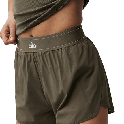 alo Women's Match Point Short Olive Tree