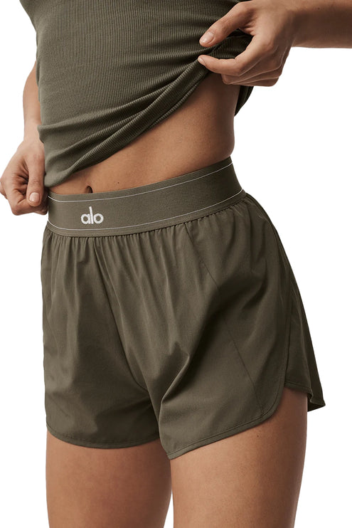 alo Women's Match Point Short Olive Tree