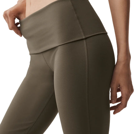 alo Women's ALO Softsculpt 7/8 Foldover Flare Legging Olive Tree