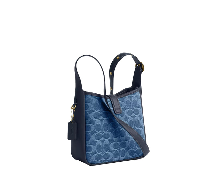 Coach Women's Hadley Mini Crossbody Bag In Signature Denim Gold/Indigo