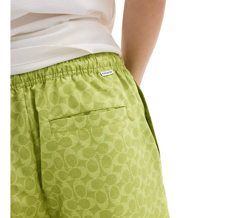 Coach Men's Signature Swim Trunks In Recycled Polyester Pear