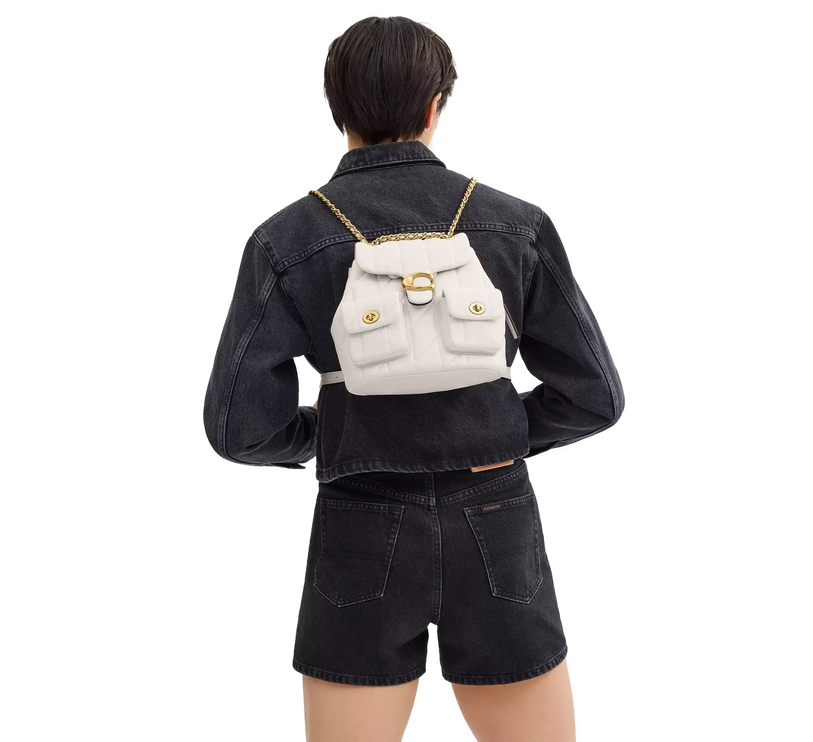 Coach Women's Tabby Backpack With Pillow Quilting Brass/Chalk