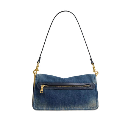 Coach Women's Tabby Shoulder Bag 26 In Regenerative Cotton Denim Brass/Dark Indigo